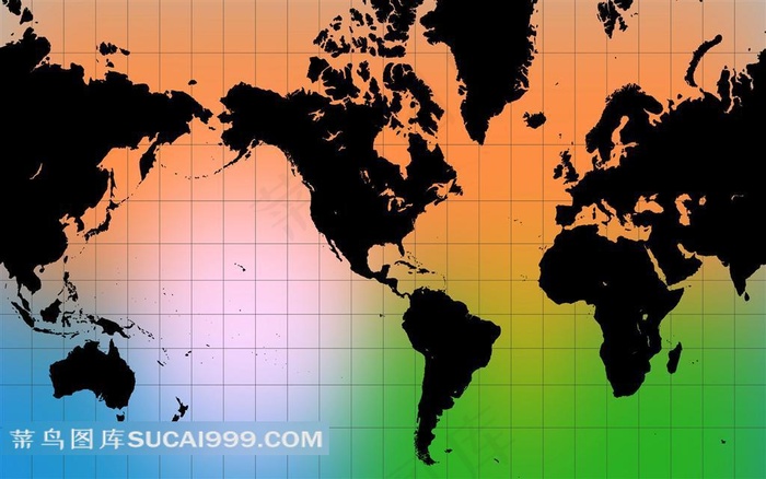 世界地图精美黑白稿