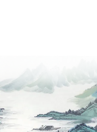 山水画素材中国风水墨画素材元素中国画