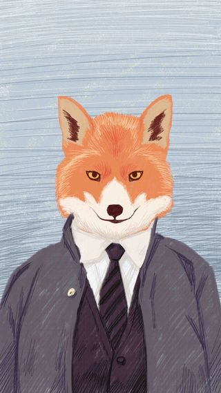 北欧卡通动物先生装饰画 