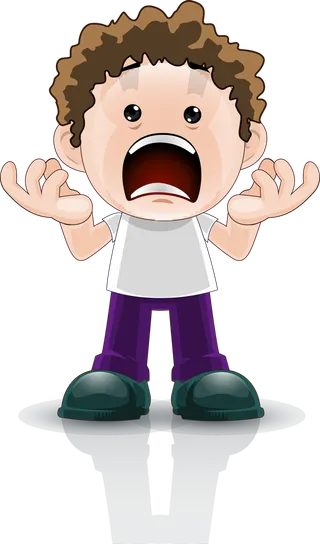 孩子大叫卡通