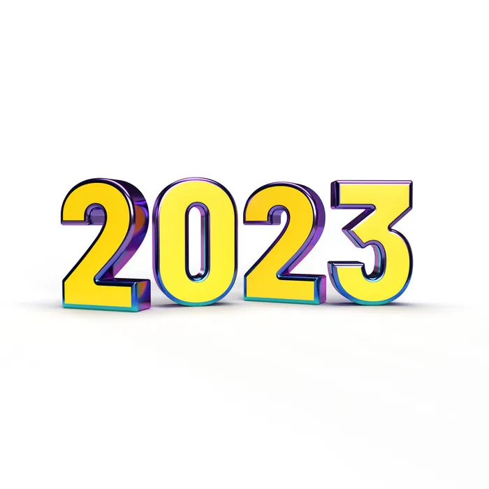 黄色2023年数字免抠素材psd模版下载