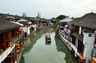 上海市青浦区古镇朱家角风景区高清图片