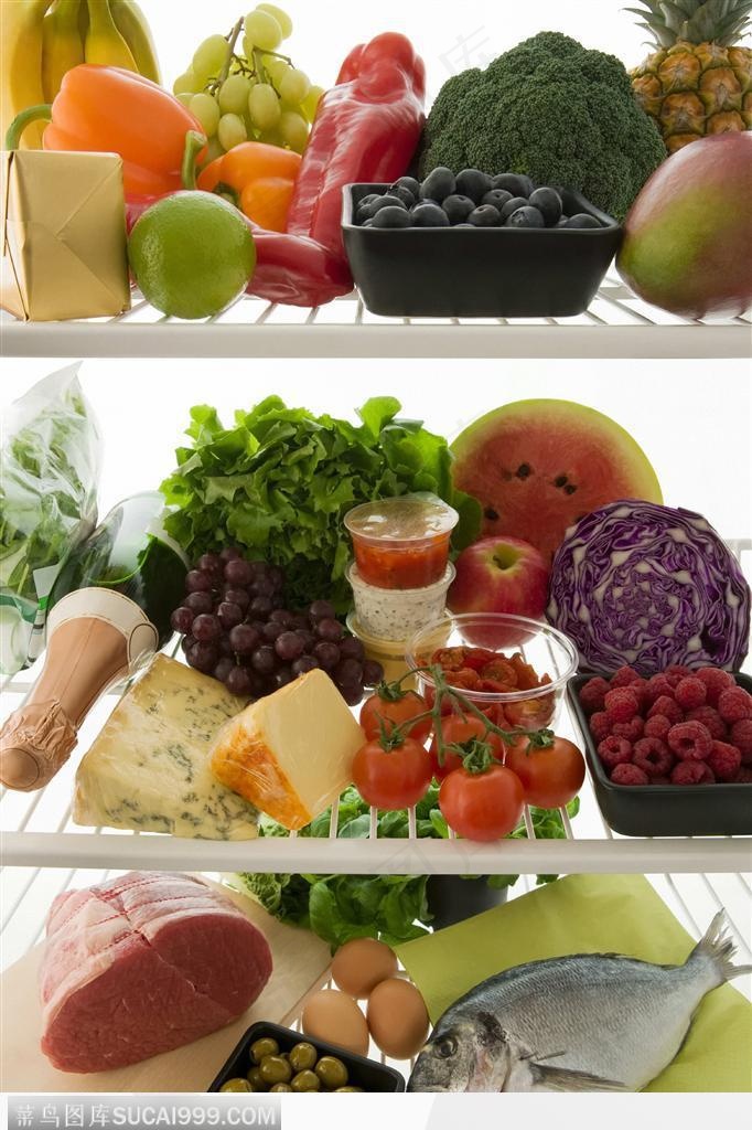 新鲜食材-格子上的蔬果