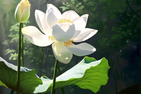 绿色简约荷花摄影背景图 绿色简约荷花摄影背景图
