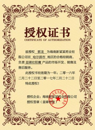 公司企业网络电子模板代理授权资质证书PSD制作设计源文件