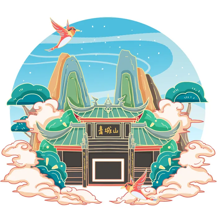 国潮风旅游建筑城市地标景区北京上海插图插画元素素材设计模板psd模版下载