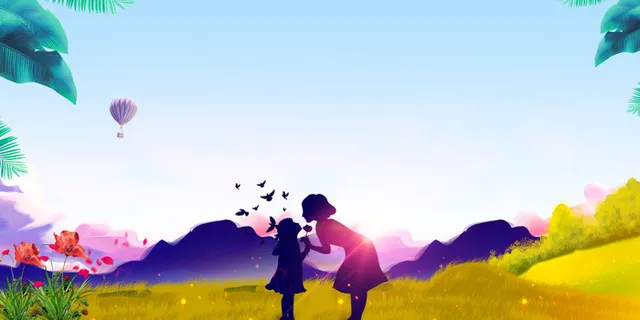 彩色教师节海报背景