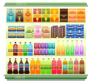超市货架, 产品, 零食,