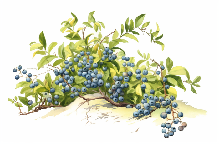 一串蓝莓插画