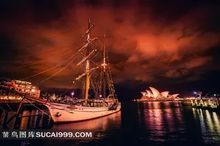 悉尼歌剧院海岸夜景图片