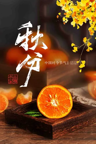 秋分 秋天 秋分海报 立秋海报 秋分促销 秋天海报设计
