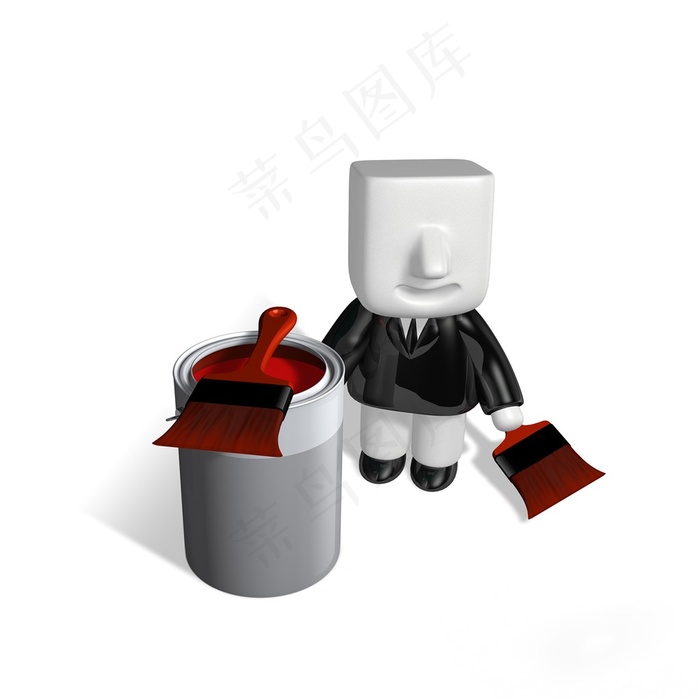 红色的油漆工