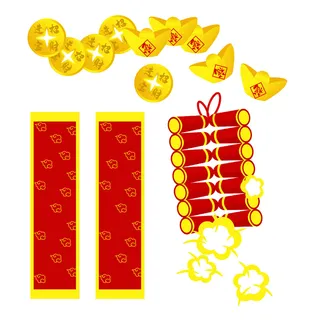 焰火对联灯笼装饰新年