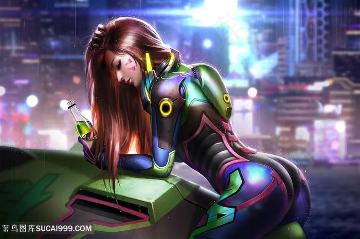 正义之战美女插画