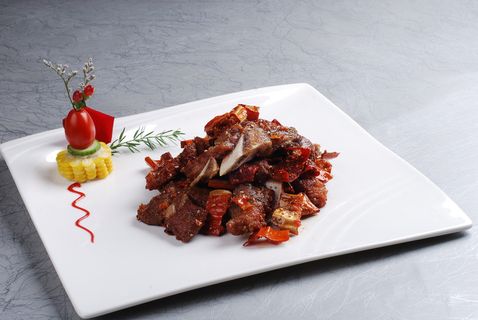 川菜湘菜高清菜谱 孜然脆椒牛仔骨.2