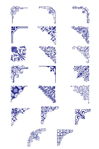 欧式对角花元素