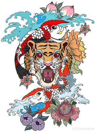 龙虎相斗龙腾虎跃高清挂画壁纸高分辨率打印喷绘素材