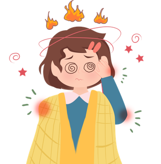 头痛发烧浑身疼痛感冒状态图