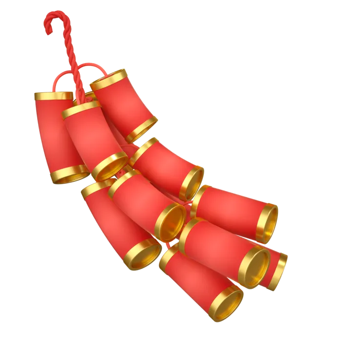 红色烟花爆竹免扣素材