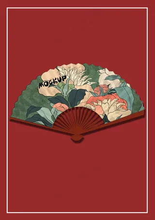 扇子折扇psd