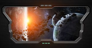 浩瀚的宇宙与飞船内饰高清图