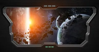 浩瀚的宇宙与飞船内饰高清图