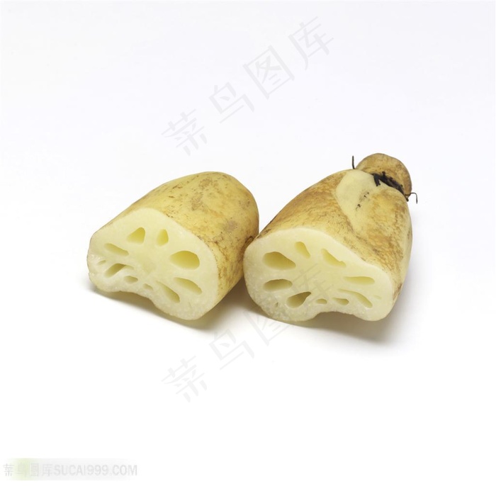 切开的莲藕高清摄影素材