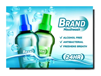 矢量口腔牙刷与冲洗器广告