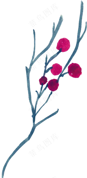 冬季圣诞节花卉果花圈植物免抠海报PNG素材