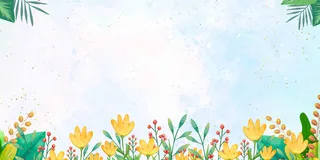 小清新花草植物边框卡通边框