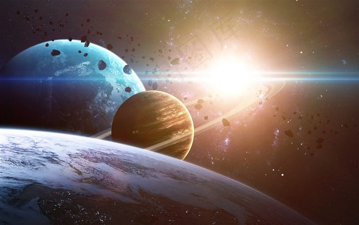 闪耀的宇宙星球高清图片