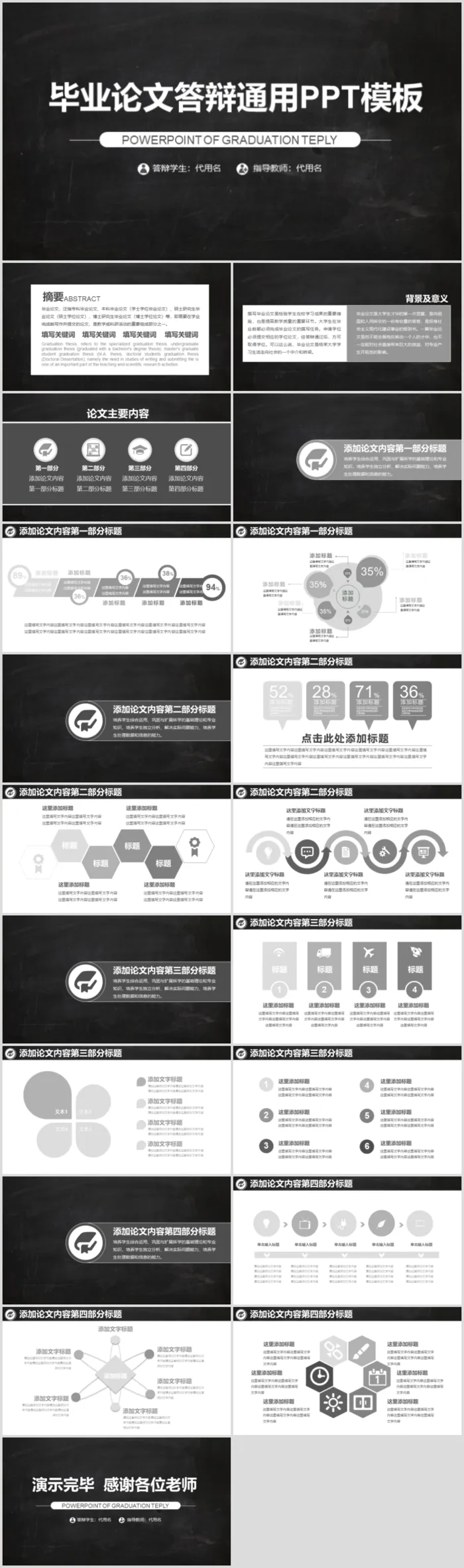 毕业答辨设计ppt通用模板