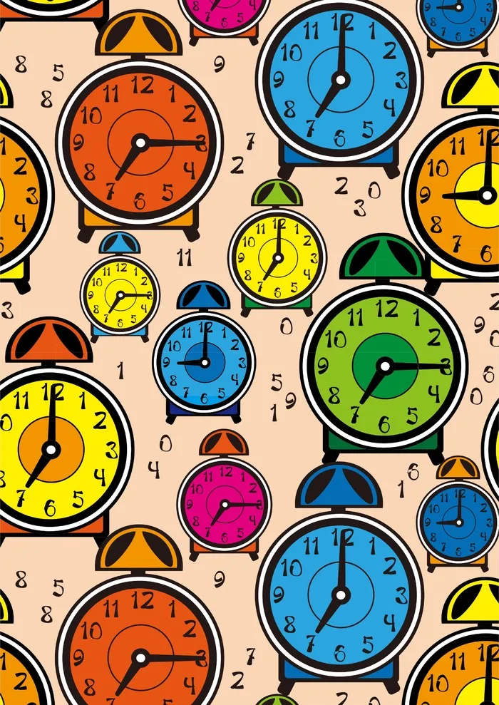 闹钟时钟卡通cdr矢量模版下载