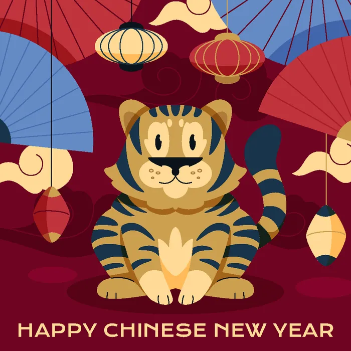 新年虎年老虎插画ai矢量模版下载