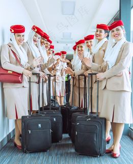 空姐美女合影图片