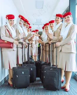 空姐美女合影图片