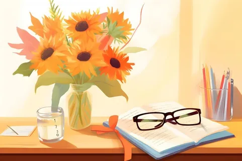 鲜花阳光书籍温馨唯美背景