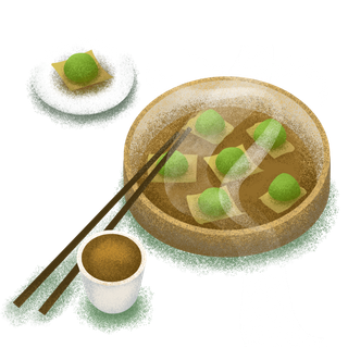 清明节海报设计插图卡通青团素材图片元素png透明背景