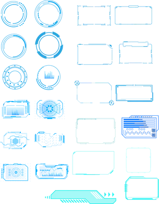 科技元素淡蓝色免抠装饰素材