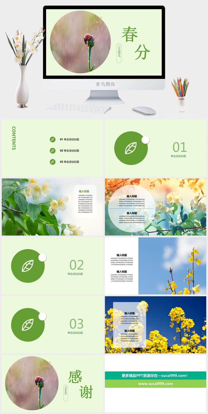 节气春分小清新通用PPT