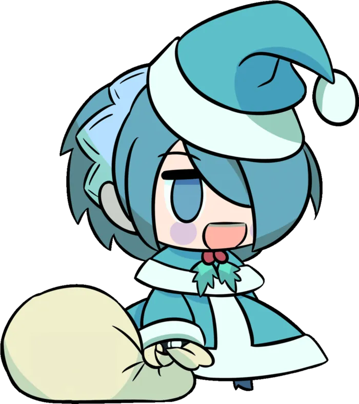 蓝色卡通女孩素材简笔人物