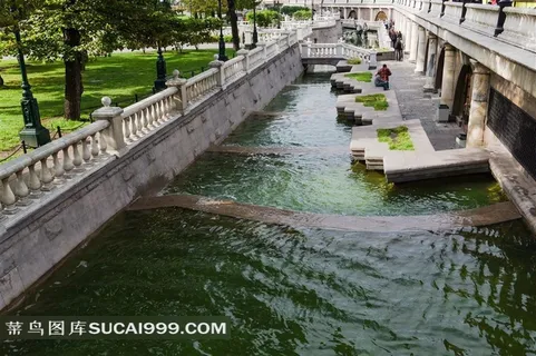 欧洲城市园林水池景观