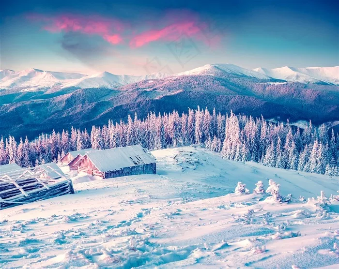 唯美雪山景色素材高清图片