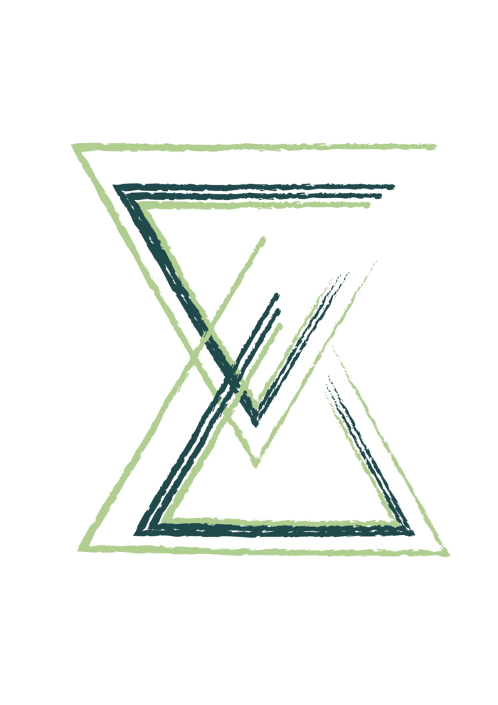 绿色八字形几何画册插画免抠素材