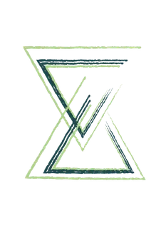 绿色八字形几何画册插画免抠素材