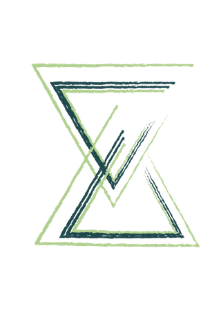 绿色八字形几何画册插画免抠素材