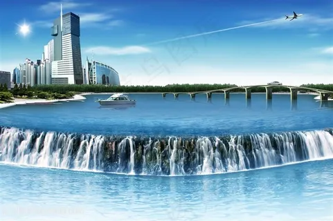 湖畔美景建筑韩式自然背景 湖畔美景建筑韩式自然背景