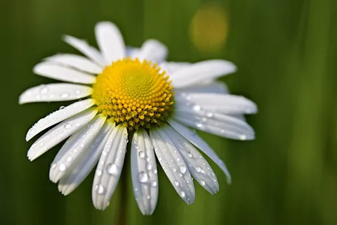 雏菊菊花雨水滴植物摄影图