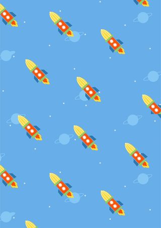 卡通火箭童装图案