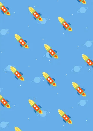 卡通火箭童装图案